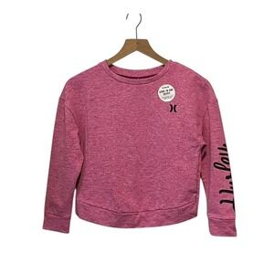 NWT Hurley Active Fuchsia Pink Black Sweater Girls M 10-12